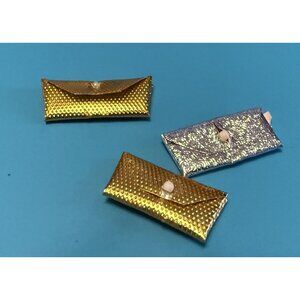 Vintage Barbie Clutch Gold And Silver Dimple Purse Lot